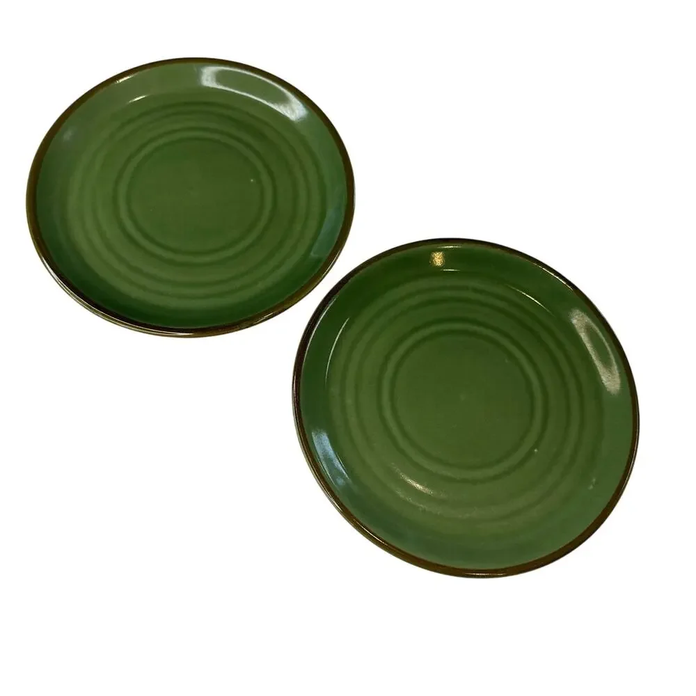 Jaclyn Smith Today Series Green Pattern Salad Plates Set of 2